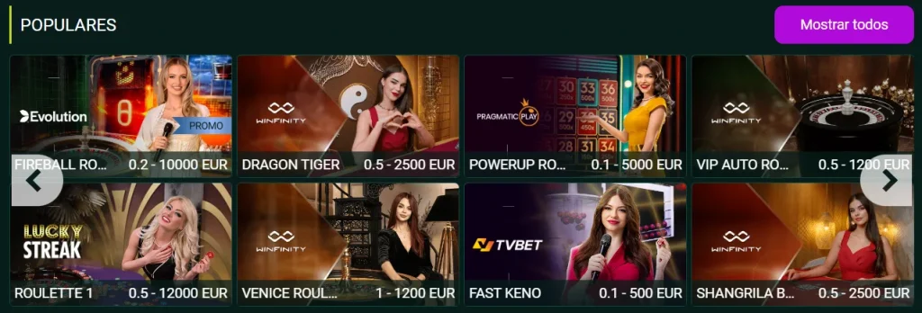 Live Casino com dealers reais