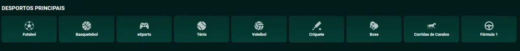 Modalidades disponíveis